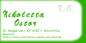 nikoletta ostor business card